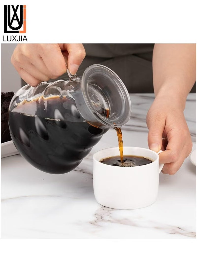 LUXJIA V60 Coffee Server Heat Resistant Glass Pot Pour Over Coffee Tea Server Kettle Coffee Maker Clear 600ml - Image 4