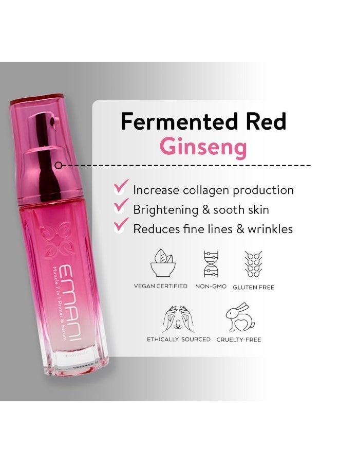 Emani Miracle 7in1 Primer Serum for Large Pores and Oily Skin, Infused With Korean Fermented Ginseng to Promote Collagen Brightening and Minimize Fine Lines Discolorations, 1.18 fl oz - Image 5