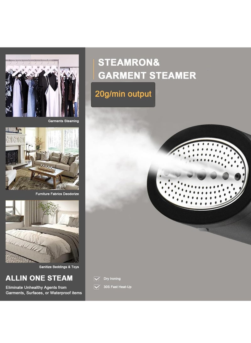 1500W Handheld Garment Steamer For Clothing With Auto-Off, Portable Clothes Steamer,300ml Water Tank, 30-Second Fast Heat-up, Fabric Wrinkles Remover Irons For Home, Travel - Image 3