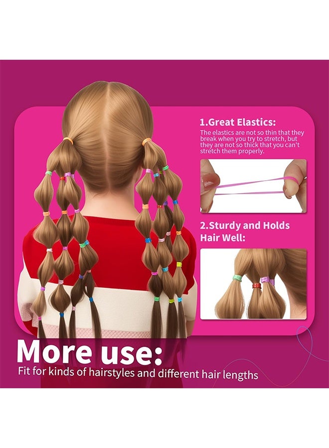 Kids Elastics No Damage Colored Hair Bands Fashion Girls Hair Ties 1000 Count Small Size - Image 4