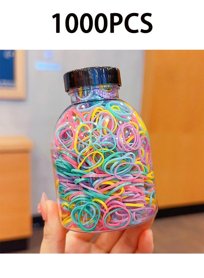 Kids Elastics No Damage Colored Hair Bands Fashion Girls Hair Ties 1000 Count Small Size - Image 1