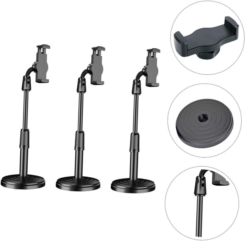 Universal Smartphone Desk Stand with Dual Height Adjustment and Round Base Stability, Phone Holder for Online Lessons, Video Calls, Filming Content and Home Office Desk - Image 3