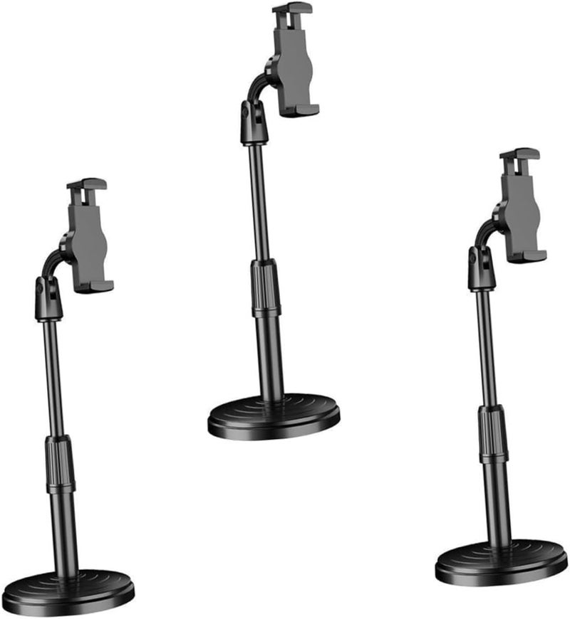 Universal Smartphone Desk Stand with Dual Height Adjustment and Round Base Stability, Phone Holder for Online Lessons, Video Calls, Filming Content and Home Office Desk - Image 2