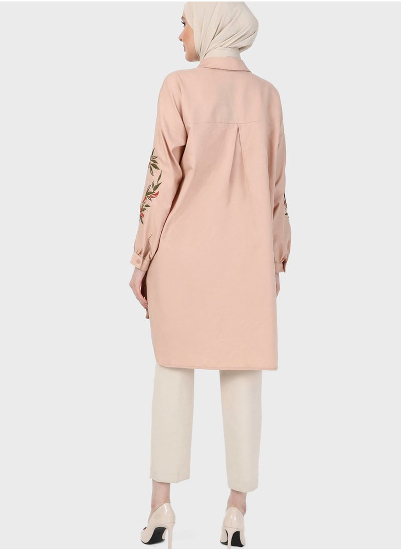 Refka by modanisa - Embroidered Button Down Tunic - Image 1