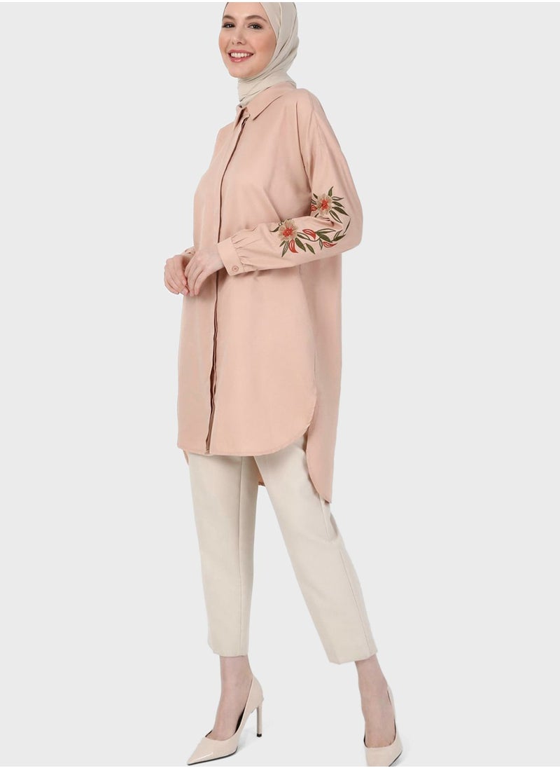 Refka by modanisa - Embroidered Button Down Tunic - Image 1