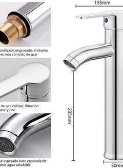 YOMYM YOMYM Wash Basin Mixer Faucet,Bathroom Basin Faucet,Water Mixer Kitchen Hot and Cold Water, Single Tap for Sink, Bathroom Sink Faucets with Included Hoses  - Image 4