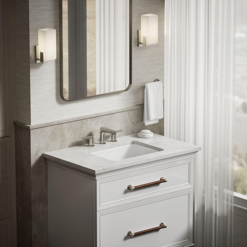 KOHLER 20000-0 Caxton Rectangle Undermount Bathroom Sink, Bathroom Vanity Sink with Overflow Drain, 20-1/4 L x 15-11/16 W, White - Image 4