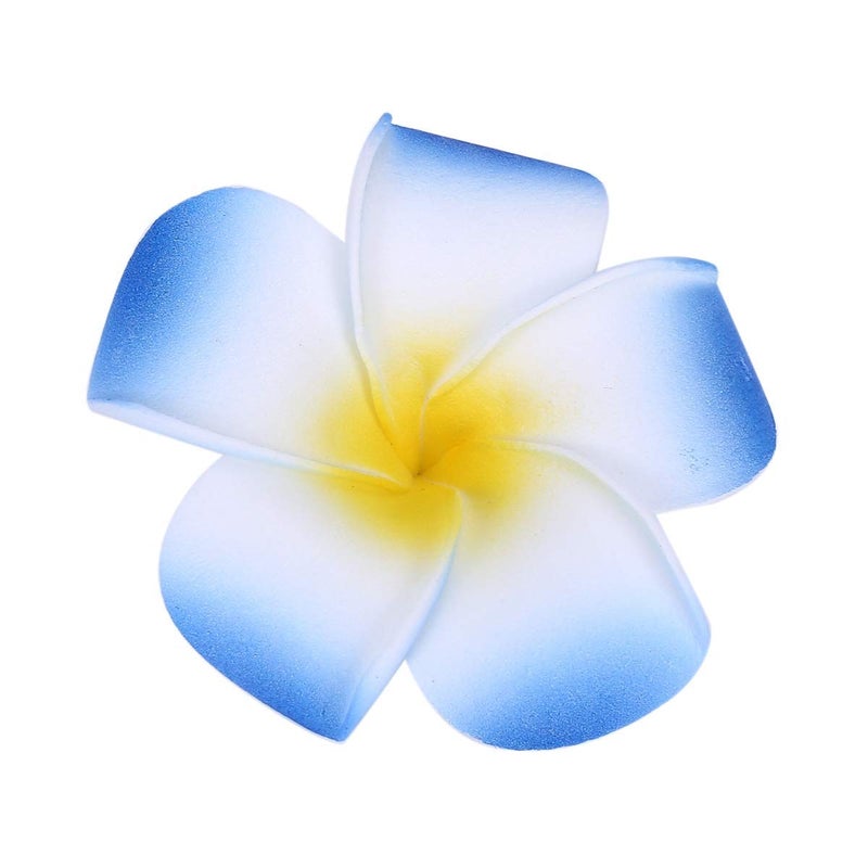 Pursuestar Pursuestar 100Pcs Blue Foam Hawaiian Frangipani Artificial Plumeria Flower Petals Cap Hair Hat Wreath Floral DIY Home Wedding Decoration 5cm  - Image 2