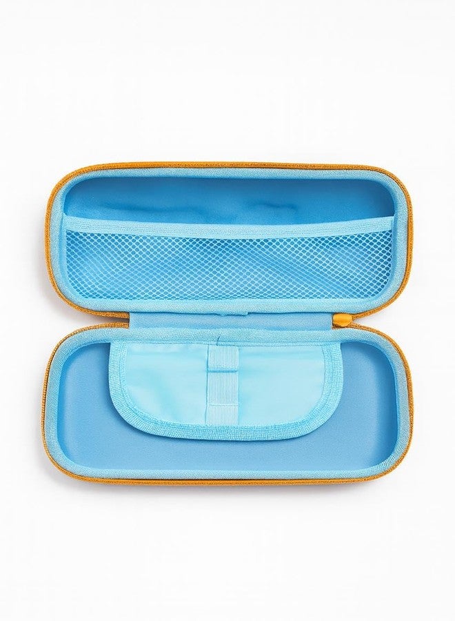Nubby Dotss Motor-Cycle Kids Pencil Case, Blue and Yellow EVA Hard Shell, Large Capacity Stationery Organizer with Mesh Pocket, Zipper Closure (Sky Blue) - Image 4