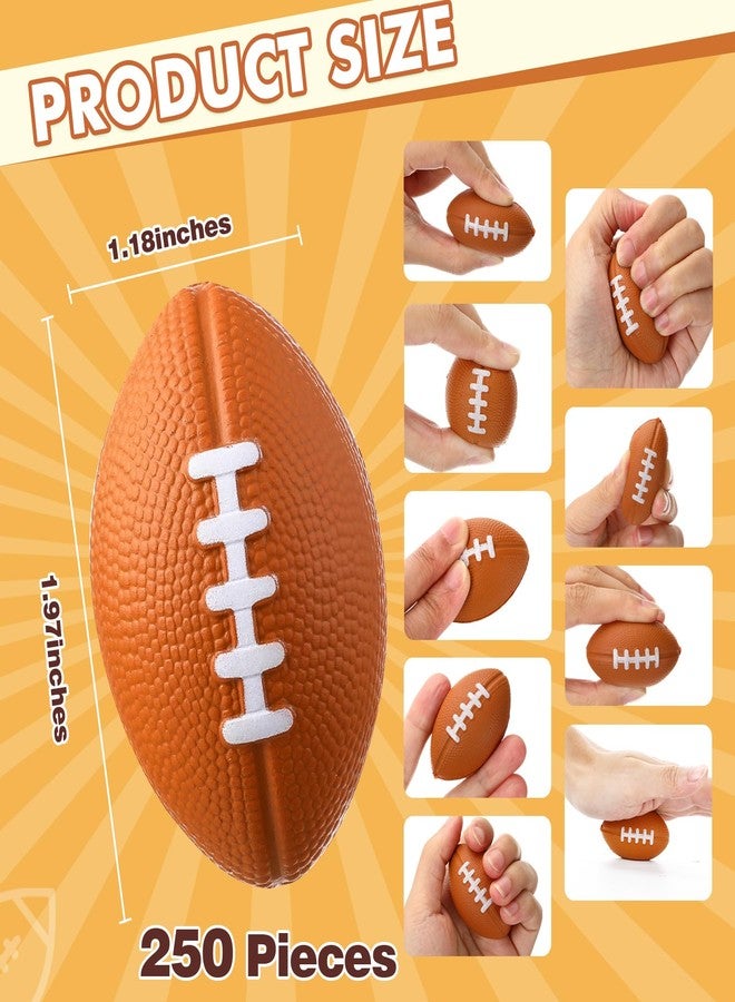 جيريفي 250 قطعة من كرات القدم الصغيرة المصنوعة من الإسفنج لكرة القدم الرياضية، كرات ضغط صغيرة بنية اللون، ألعاب كرة قدم مبتكرة صغيرة، كرات قدم صغيرة للأطفال والكبار، هدايا حفلات رياضية (1.97 × 1.18 بوصة) - Image 2