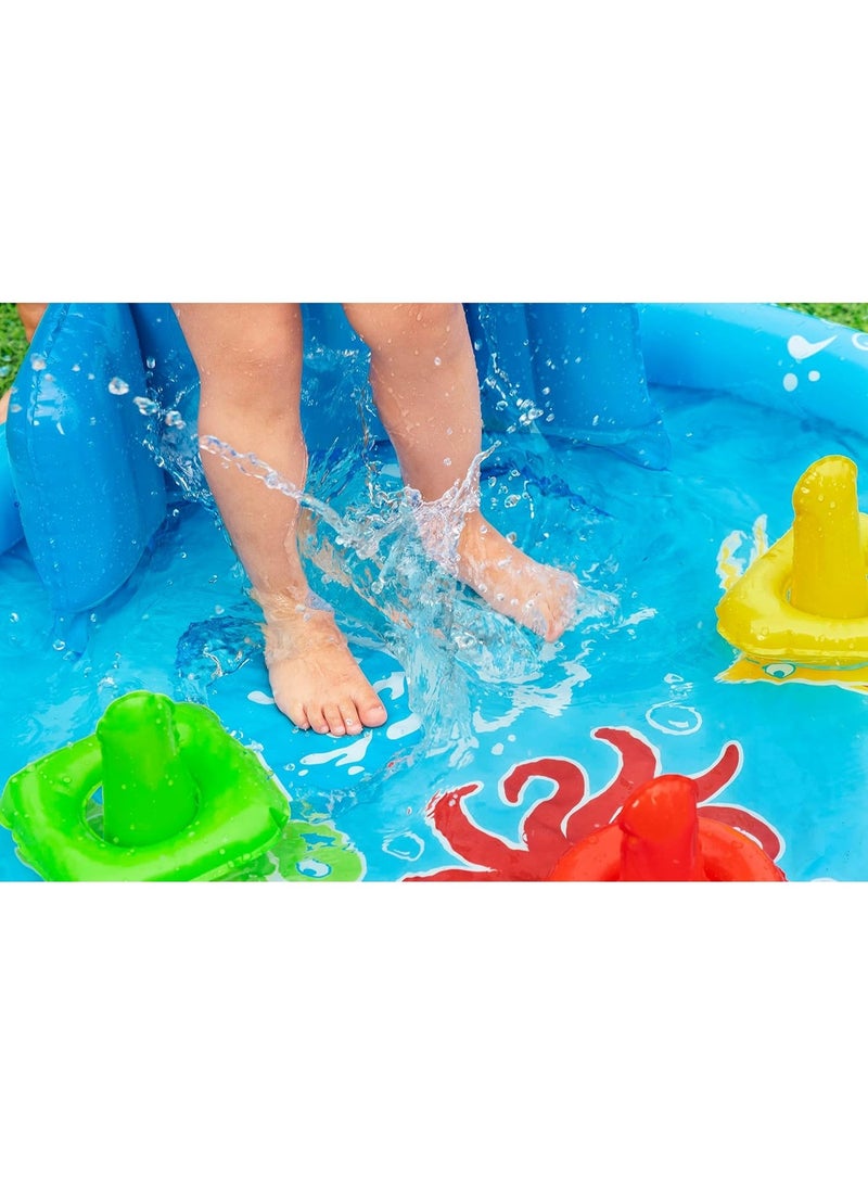 Bestway Seashapes Splash Pad | Baby Sensory Water Pool, with Backrest, Sunshade and Games, 6 Months + - Image 4