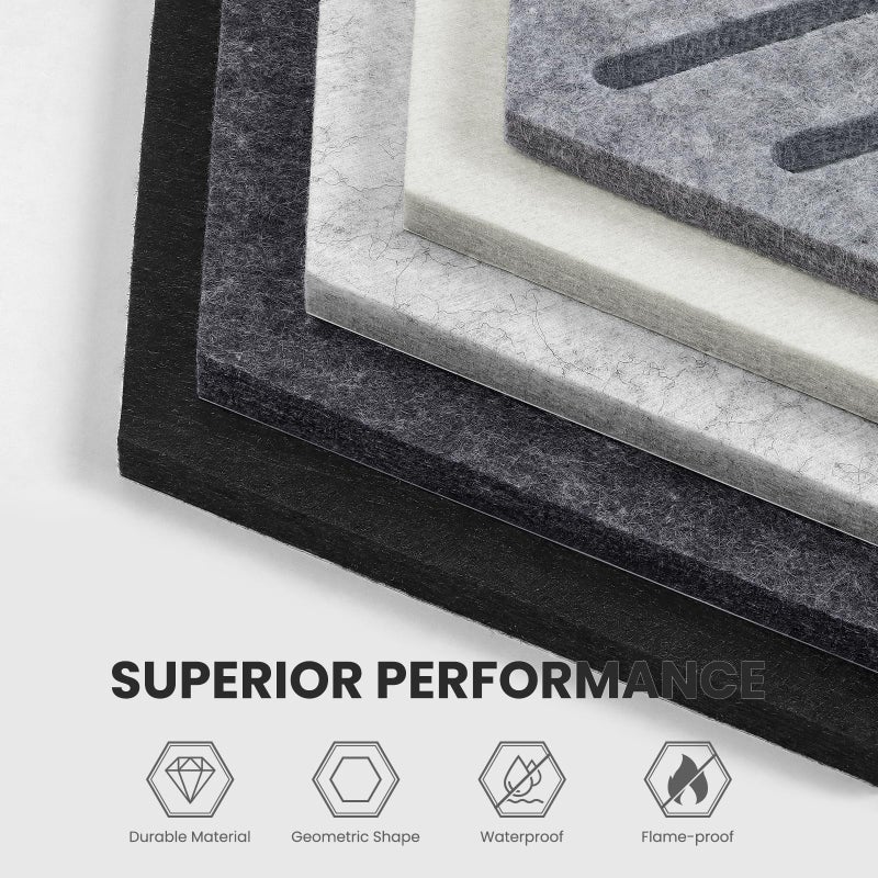 Kciplab Hexagon Cork Bulletin Board Tiles, 10 Pack Felt Board with Push Pins, Photo Display Board for Office & Home Classroom Wall Decor - Image 3