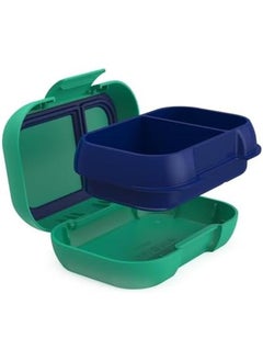 Bentgo Kids Snack 2 Compartment Leak Proof Bento Style Food Storage For Snacks And Small Meals Easy Open Latch Dishwasher Safe And Bpa Free Ideal For Ages 3 Plus Green Navy  - Image 2