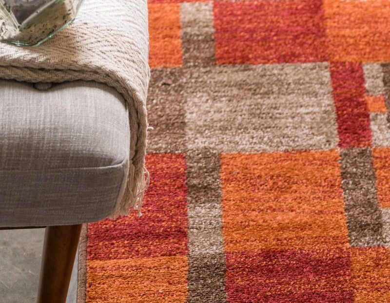 Unique Loom Autumn Collection Modern Contemporary Casual Abstract Area Rug, 5' 3" x 8', Multi/Dark Brown - Image 5
