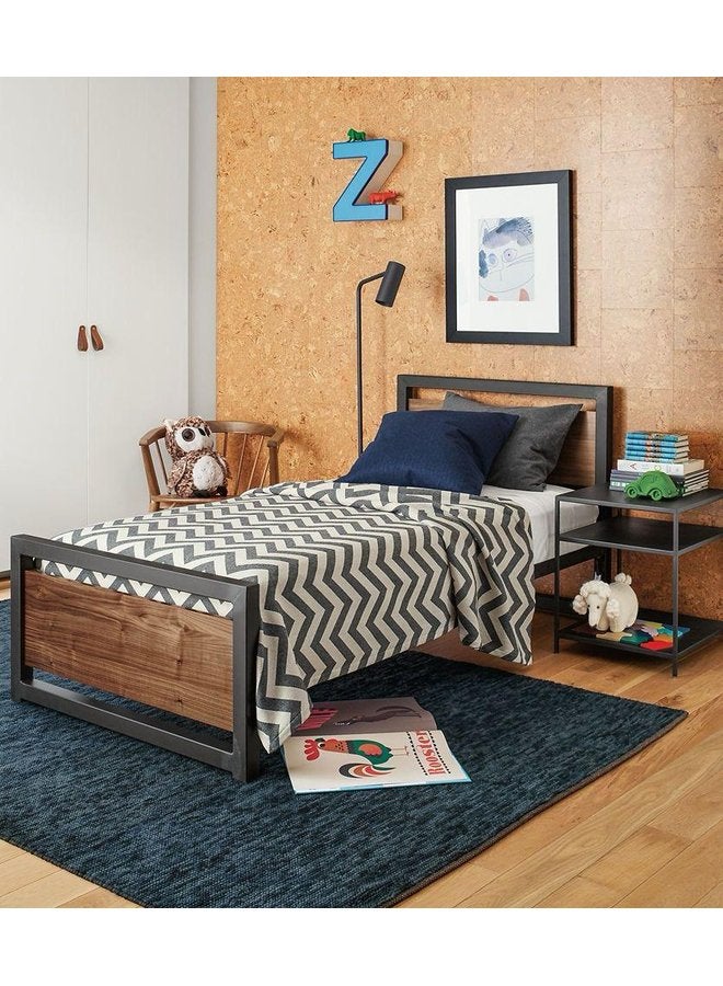 ليون هوم سرير صغير  خشب  *معدن 200x100x100 سم-اسود