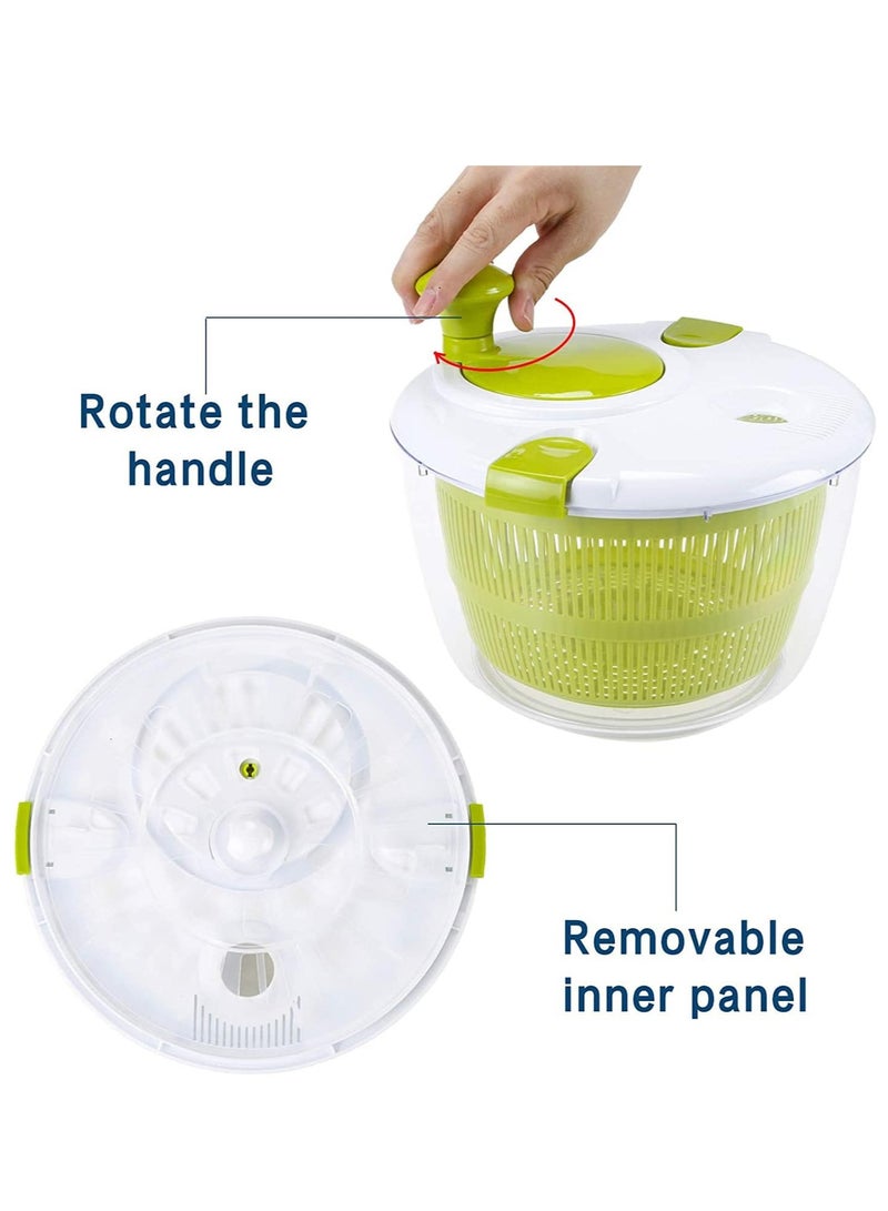 ELTRAZONE Large Salad Spinner (5 Quarts) – Quick Dry Design for Fruits, Vegetables & Lettuce – Effortless Drying for Tastier Salads & Faster Food Prep - Image 4