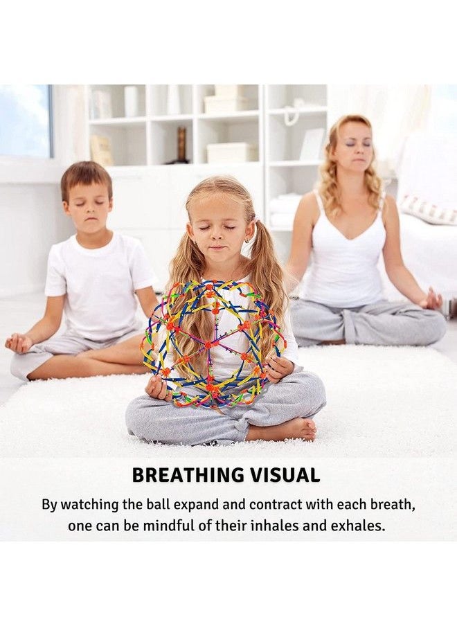 4E's Novelty Expandable Breathing Ball Sphere (4 Pack) Toy For Kids Stress Reliever Fidget Toys Colors May Vary For Yoga Anxiety Relaxation Expands From 5.6" To 12"  - Image 3