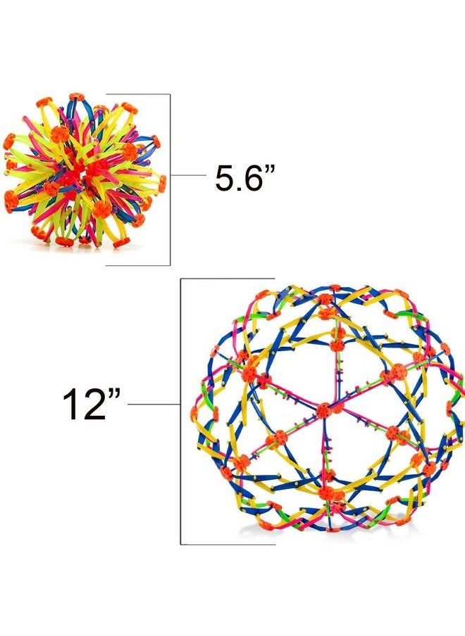 4E's Novelty Expandable Breathing Ball Sphere (4 Pack) Toy For Kids Stress Reliever Fidget Toys Colors May Vary For Yoga Anxiety Relaxation Expands From 5.6" To 12"  - Image 4