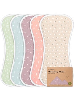 KeaBabies Organic Burp Cloths for Baby Boys and Girls - 5-Pack Super Absorbent Burping Cloth, Burp Clothes, Soft & Plush Newborn Towel, Milk Spit Up Rags, Burpy Cloth Bib for Unisex, Burping Rags  - Image 1