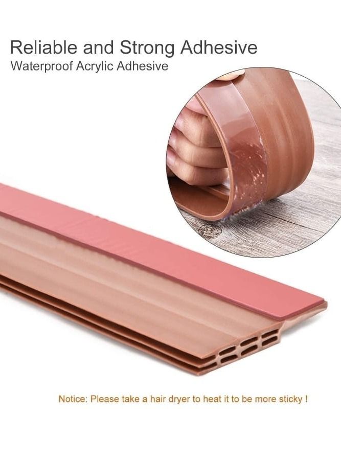 TEGRILO Door Draft stopper, Bottom Seal for Exterior & Interior Doors Blocker for Insects Dust Noise and weather Stripping 2”W x 39”L-BROWN. - Image 5