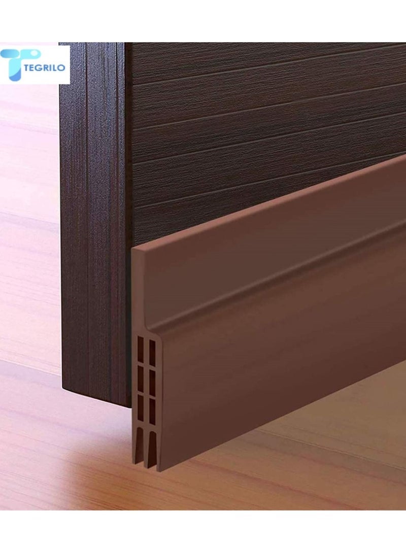 TEGRILO Door Draft stopper, Bottom Seal for Exterior & Interior Doors Blocker for Insects Dust Noise and weather Stripping 2”W x 39”L-BROWN. - Image 1