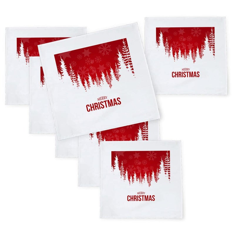 Khakee 6 Pcs Christmas Theme Silk Table Napkins 10x 10 for Xmas Decoration Christmas OrnamentsChristmas Giftxmas21376 - Image 1
