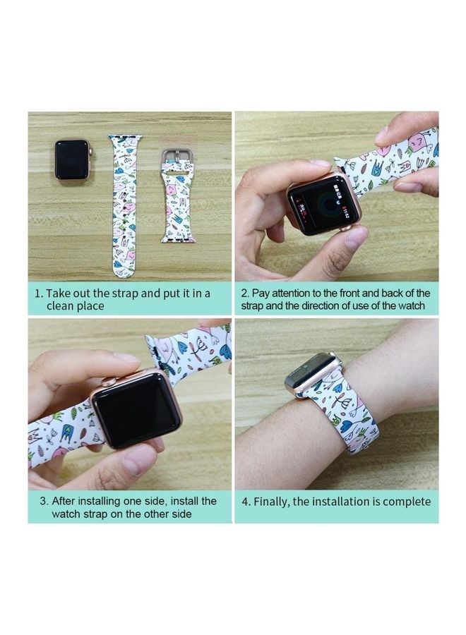 NIBEMINENT Printing Integrated Replacement Watchband For Apple Watch Series 7 41mm/& 6 & SE 5 4 40mm Starry Sky - Image 3