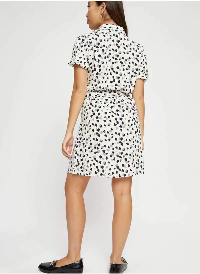 DOROTHY PERKINS Belted Button Down Printed Dress