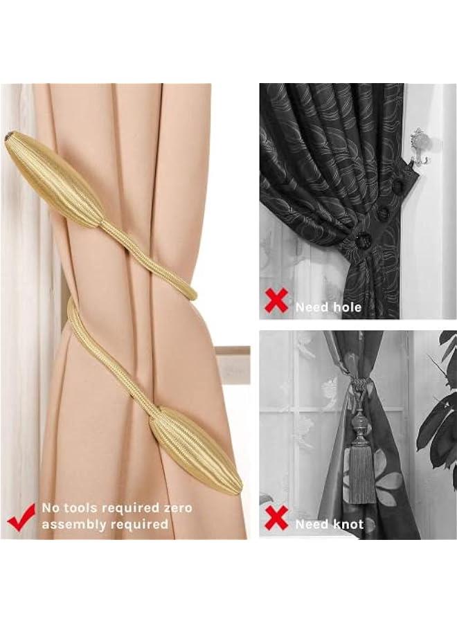 جيليز مشبك ربط الستائر من ارابيست، مشبك ديكور رائع لتثبيت الستائر بتصميم حلزوني ونمط اوروبي للمنزل والمكتب، قطعتين (لون ذهبي) - Image 4
