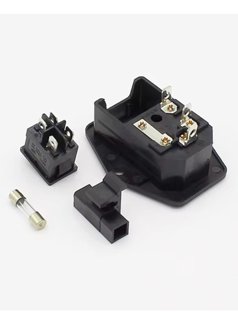 Power Rocker Switch IEC 3 Pin 320 C14 Inlet Power Sockets Switch Connector Plug 10A 250V  - Image 4