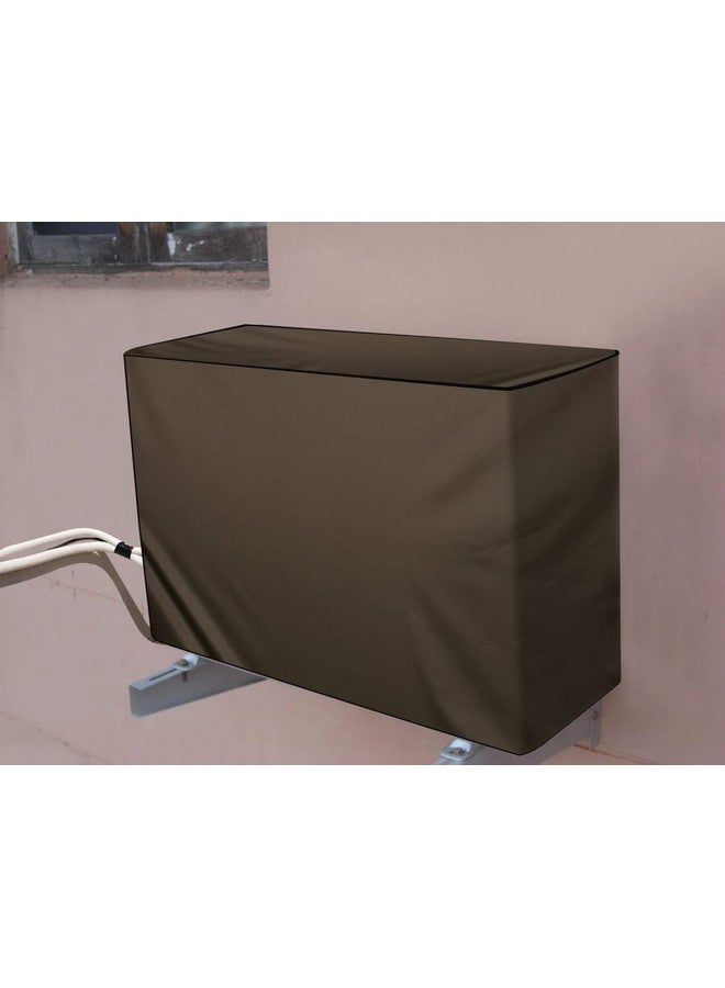 The Furnishing Tree The Furnishing Tree Split AC Cover Set of Indoor and Outdoor Unit Used for 2 Ton LG PS-Q24HNXE Sand Pattern Brown on Beige Base  - Image 3
