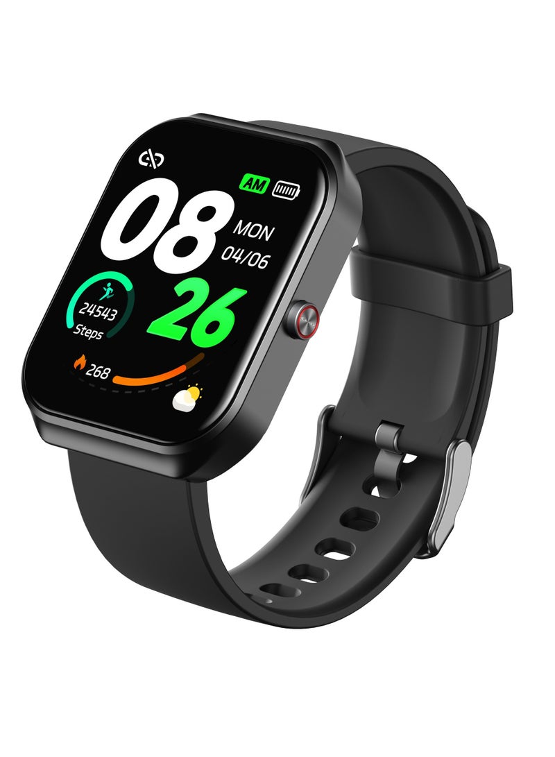 CX2 Smart Watch, Waterproof Bluetooth Calling Smart Wrist Bracelet, Comfortable Quick Charging Activity Tracker With Heart Rate Blood Oxygen Measurement, (1pc, Black) - Image 1