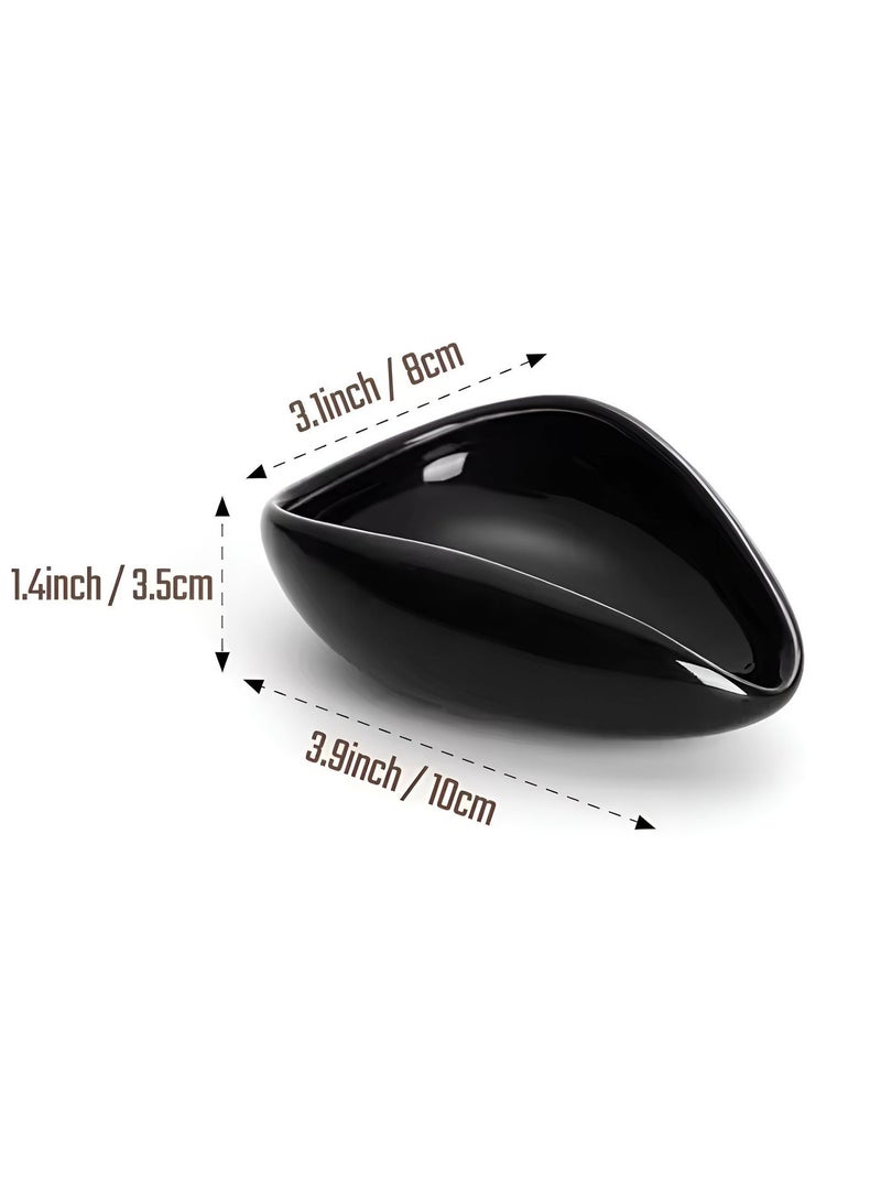 Ceramic Coffee Dosing Bowl Black Glossy Teardrop Shape Espresso Grounds Dosing Cup Barista Tool - Image 5