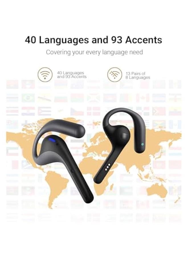 W4 Pro AI Interpreter Earbuds(Grey),Translator Device Supporting 40 Languages,Translator Earbuds for Call and Video Translation,APP Work with iOS and Android