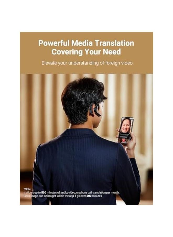 W4 Pro AI Interpreter Earbuds(Grey),Translator Device Supporting 40 Languages,Translator Earbuds for Call and Video Translation,APP Work with iOS and Android