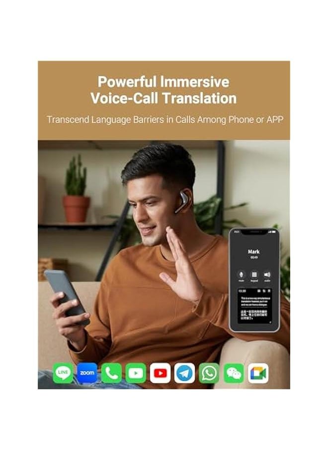 W4 Pro AI Interpreter Earbuds(Grey),Translator Device Supporting 40 Languages,Translator Earbuds for Call and Video Translation,APP Work with iOS and Android