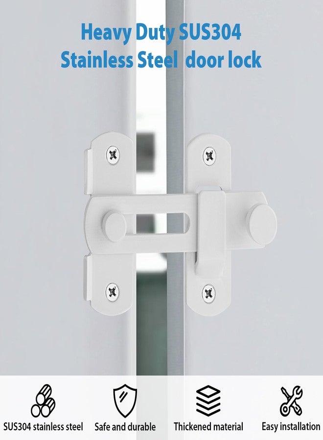 Alise SUS304 Stainless Steel Gate Latches Pet Door Latch Bolt Lock Heavy Duty Flip Latch 2.5mm-Thick,MS9500-W White Finish - Image 3