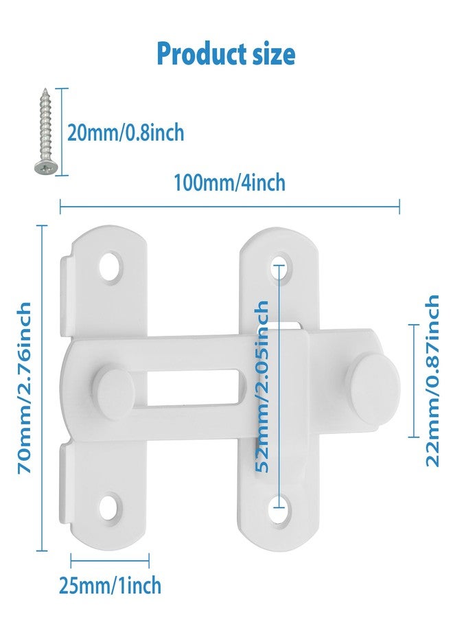 Alise SUS304 Stainless Steel Gate Latches Pet Door Latch Bolt Lock Heavy Duty Flip Latch 2.5mm-Thick,MS9500-W White Finish - Image 2