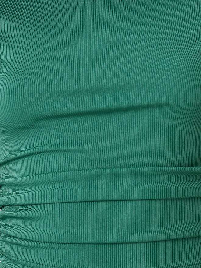 ستايلي طقم علوي ضيق بأكمام قصيرة مضلع وتنورة A-Line من Styli