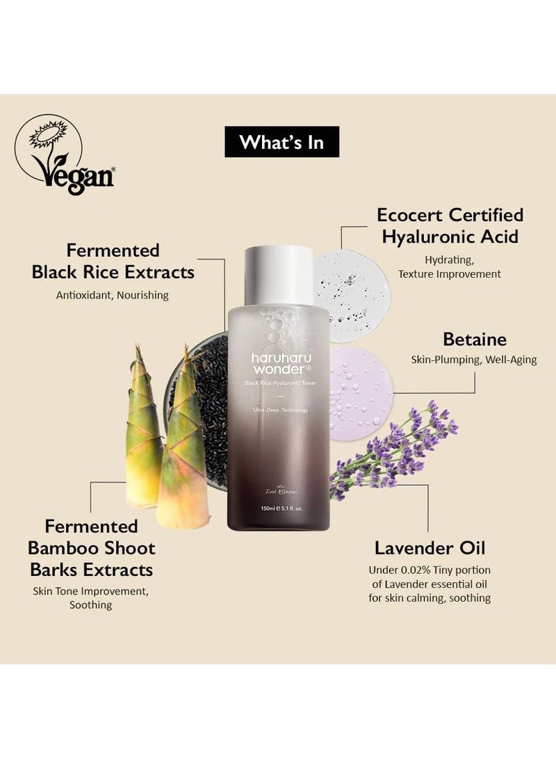 HARUHARU Haruharu Black Rice Toner with Hyaluronic Acid, 150ml - Image 2