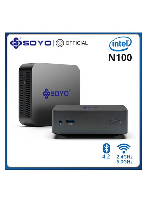 SOYO Portable Mini PC with Intel N95 CPU 16GB DDR4 RAM 256GB M.2 SSD Windows 11 WIFI6 DP for Office Desktop Use