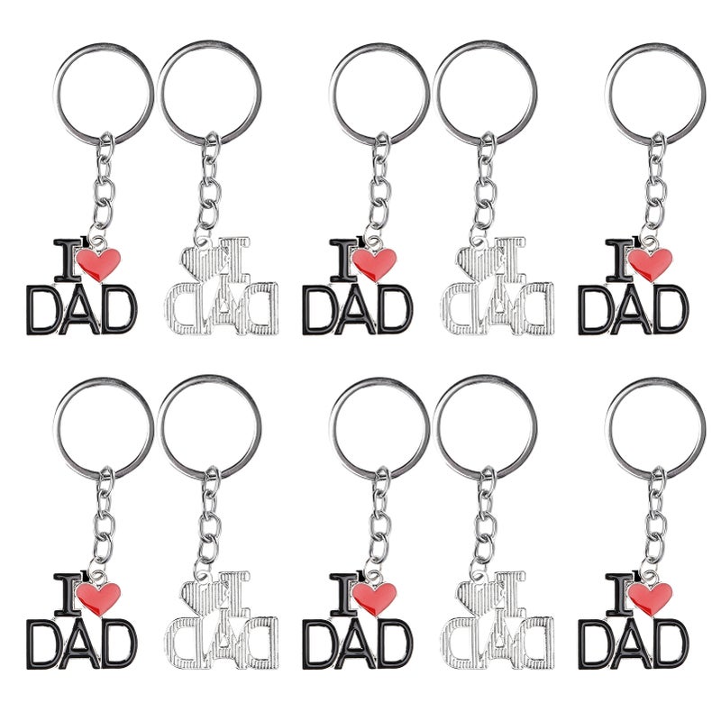 10Pcs Keychain Alloy Material Heart Pendant Family Birthday Present Key Ring DecorationMOM - Image 5
