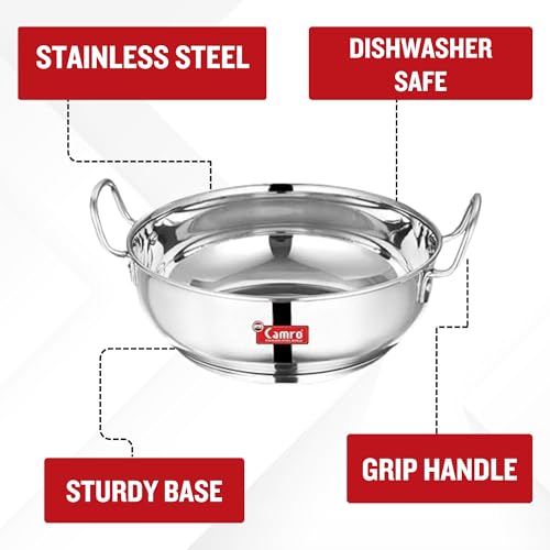 Camro kadhai Induction Bottom Stainless Steel 4.5 LTR (15 no) - Image 3