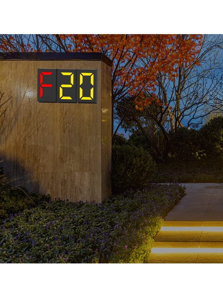Solar House Numbers Light, LED Illuminated Address Sign, Waterproof Lighted House Number Sign Plaque Address Numbers for Home Yard Street Number, Can Light up the Whole Night