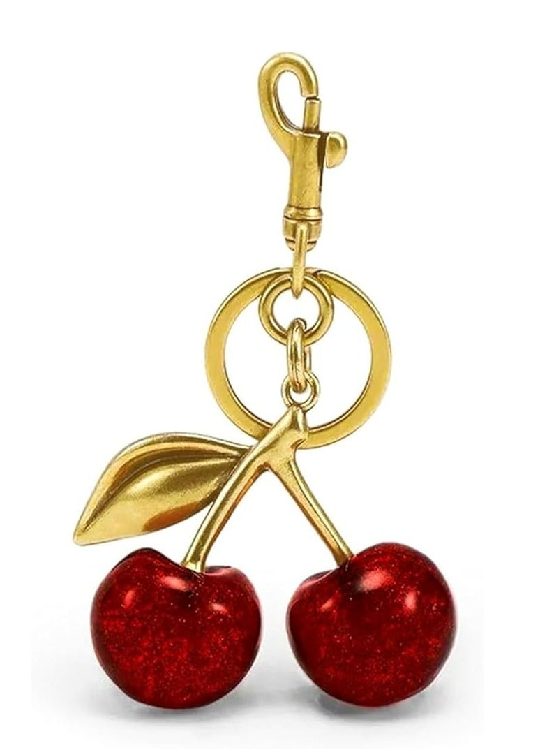 Oasisgalore Cherry Bag Charm Keychain, Car Accessory, Gift for Women.  - Image 1