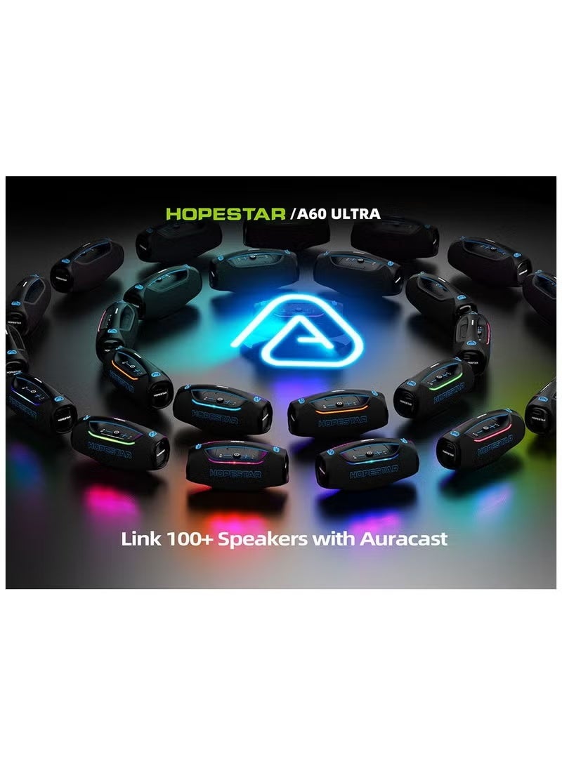 BlueFire HOPESTAR A60 Ultra 450W Bluetooth 5.4 AI Smart Speaker 🔊 | 24-Bit HiFi Audio, Auracast Multi-Link, Bass Boost, RGB Party Lights, Wireless Mic 🎤, IPX6 Waterproof Outdoor Sound System | Detachable 30,000mAh Battery for 8H Playtime - Image 3