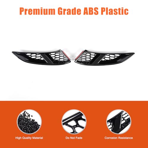 Heutamo Front Bumper Side Air Vent Cover Compatible with Toyota Land Cruiser 250 Prado J250 LC250 2024 2025, Front Fog Light Side Air Vent Cover Trim, 2Pcs (Bright Black) - Image 5