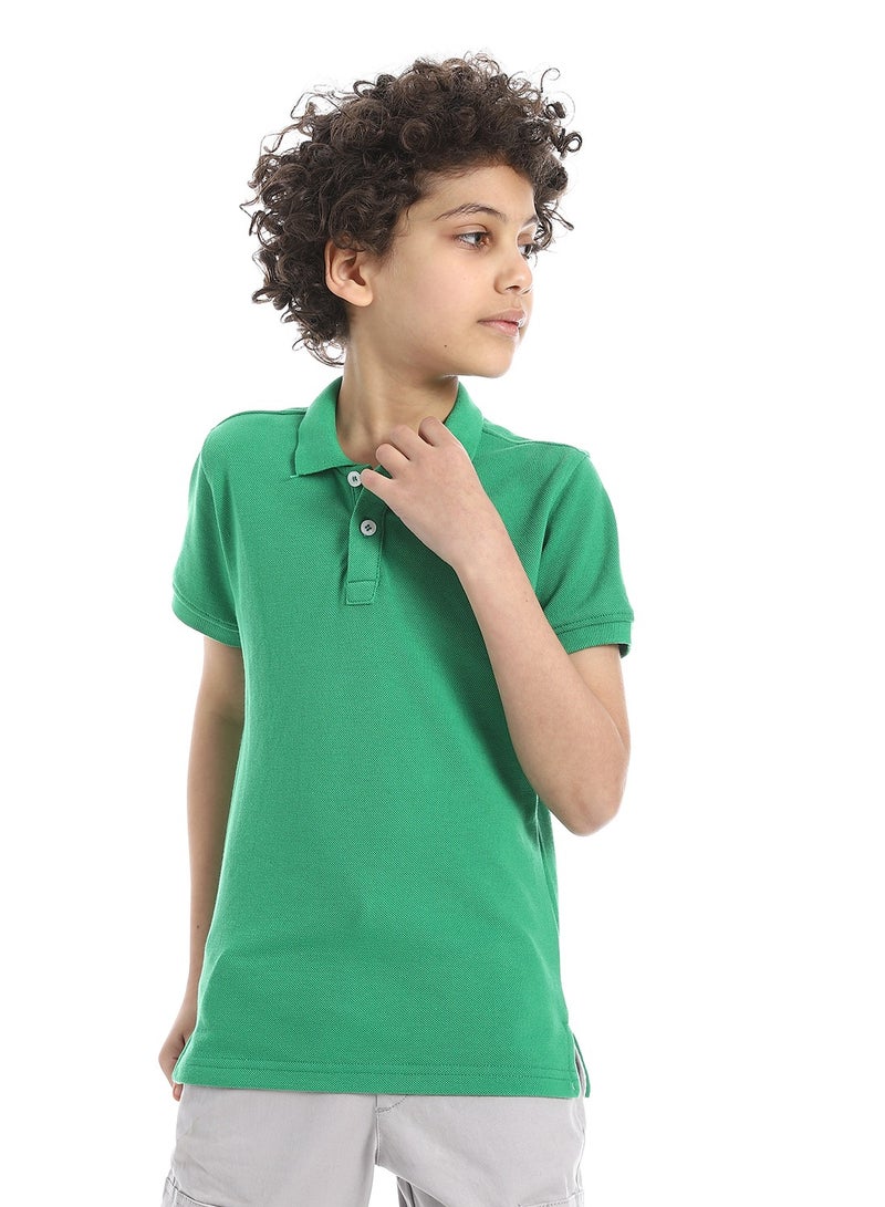 Andora Boys Elite Pique Polo shirt_Green - Image 1