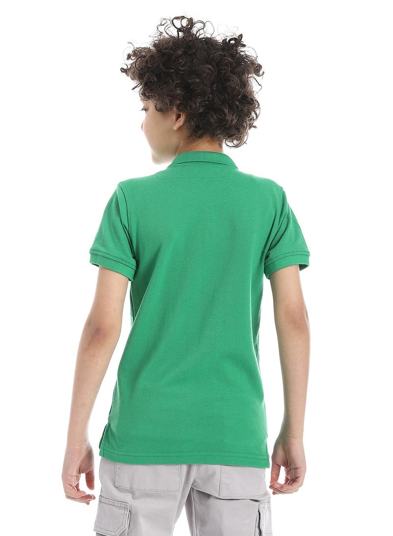 Andora Boys Elite Pique Polo shirt_Green - Image 3