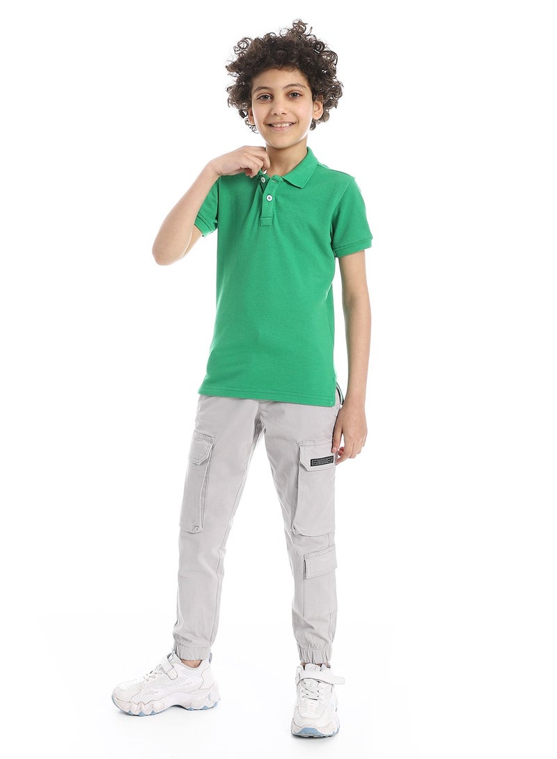 Andora Boys Elite Pique Polo shirt_Green - Image 5